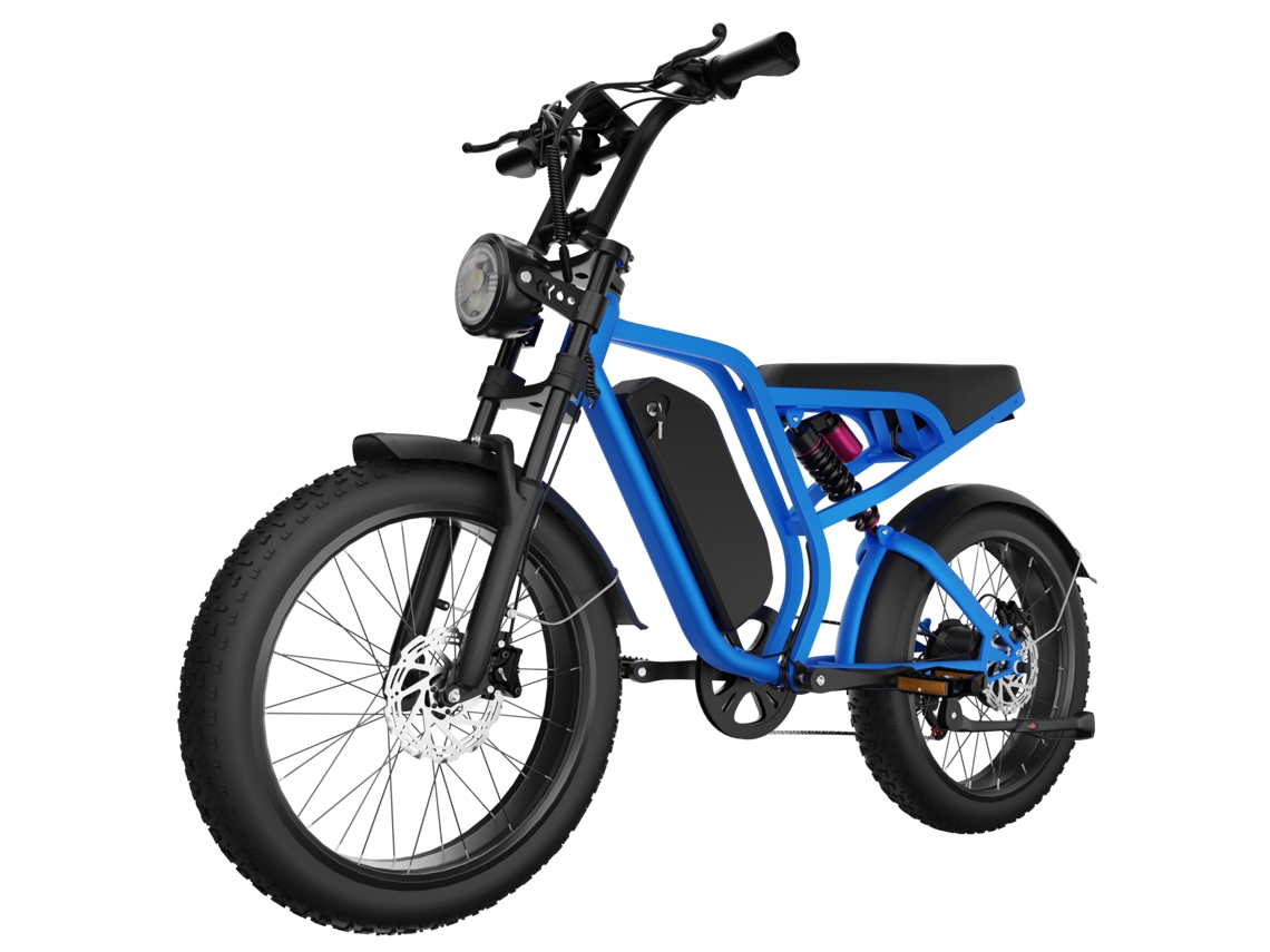 Motocicleta eléctrica todoterreno Bluvall SU8, batería extraíble de 52 V y 20 Ah, suspensión completa.