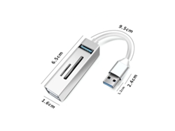 Estación de acoplamiento 5 en 1 Bestvite OTG USB-C Thunderbolt 3, lector de tarjetas TF USB-C 3.0/2.0 para Mac, color blanco