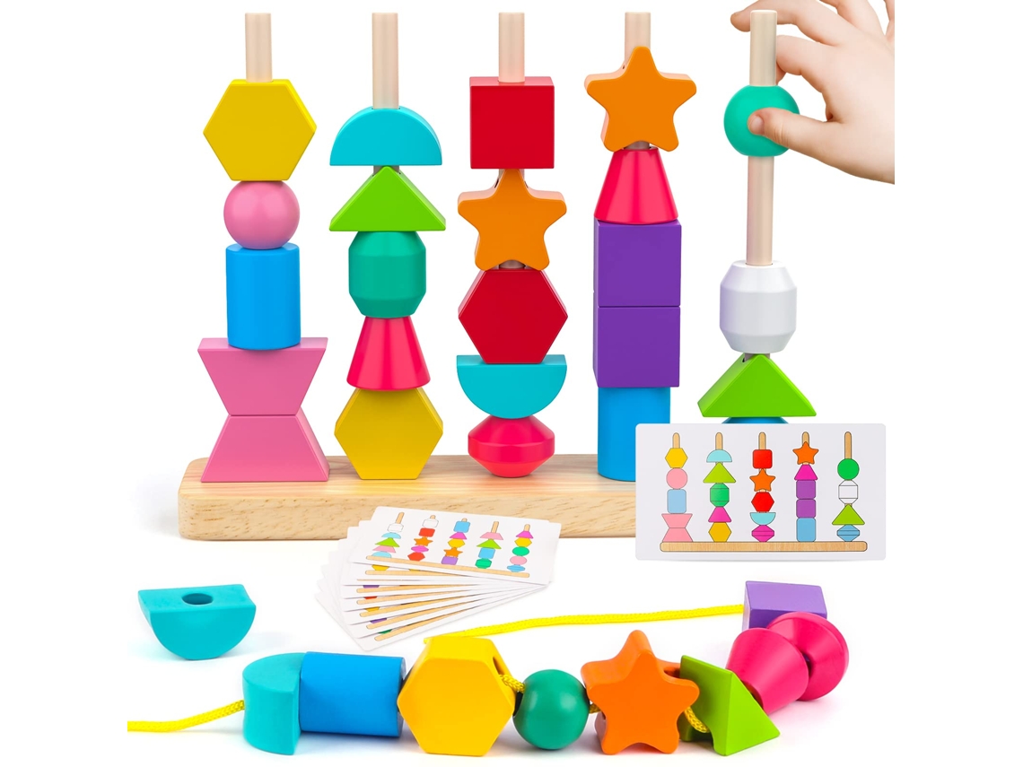 Juego Montessori Cuentas Ordenar Y Apilar, Stem Preescolar 3-5 Años, Educativo Niños Y Niñas