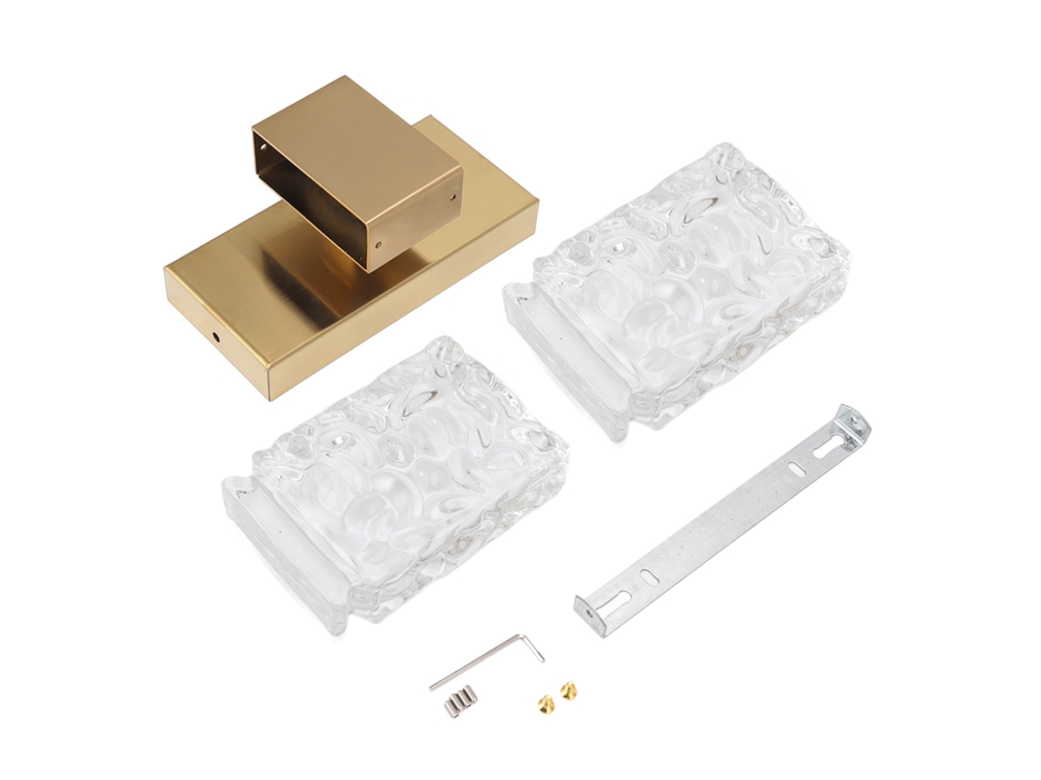 Aplique De Pared Led Estilo Moderno Con 3 Modos Luz, Textura Corrugada Y Material Cristal, Ideal Par