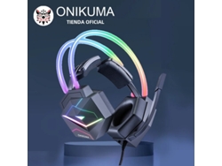 Auriculares con cable para juegos Onikuma X20 con luz RGB, micrófono, graves envolventes, supraaurales, iluminación completa, para PS5 y PC Vayotoy