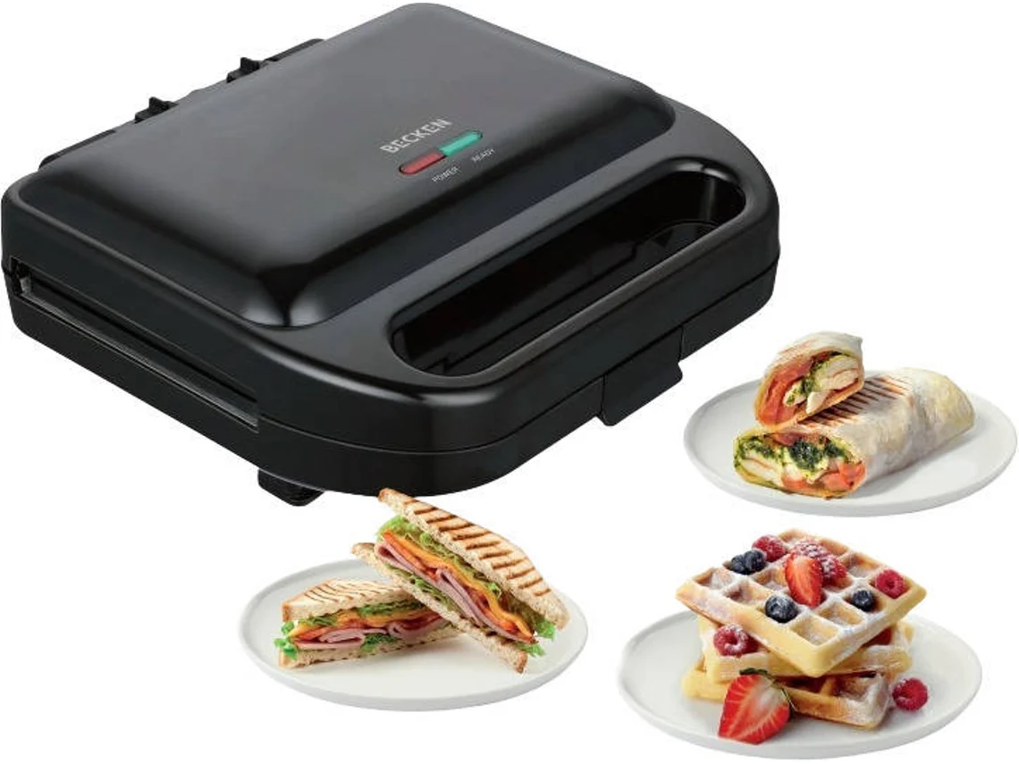 Sandwichera BECKEN BSM8892 3 em 1 (750 W - Negro)