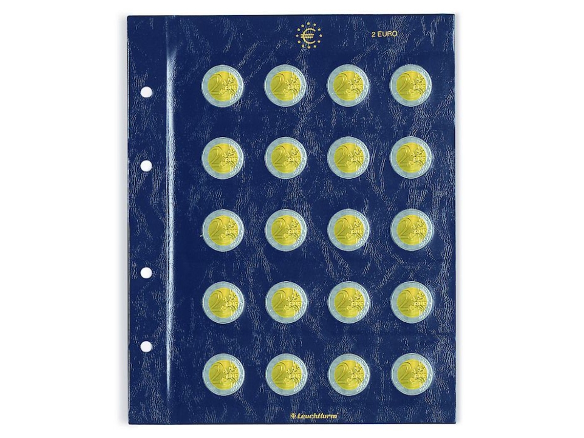 Hojas de monedas VISTA Leuchtturm, para monedas de 2 euros - 2 und.