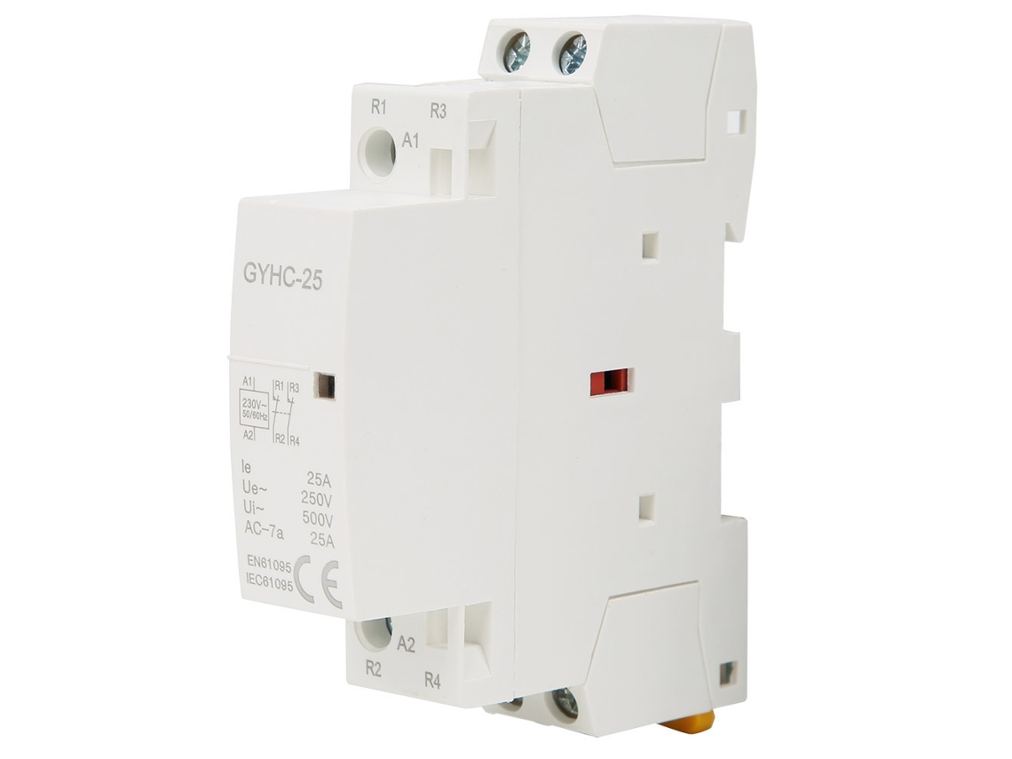 Contactor De Ca 2p 25a 50hz Mini Residencial Con Montaje En Carril Din