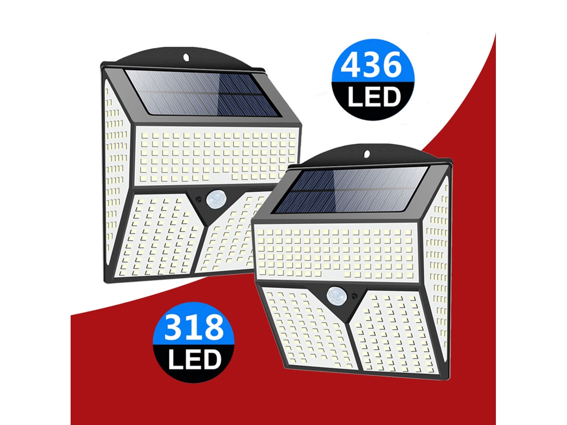 Rebe-lámpara Solar Exterior Con Inducción Humana Ip65 Impermeable 318-436led Luz Blanca Para Patio 60