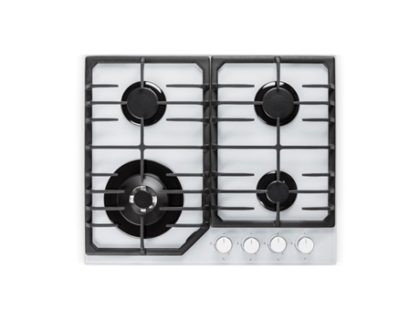 Amsta Amtg4Fww Placa De Gas Natural 4 Fuegos 8800W Cristal Blanco