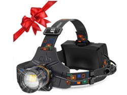 Linterna Led Recargable Superbrillante De 230 ° De Haz Ancho, Linterna Frontal Con Casco, Resistente Al Agua Ip68, 3 Modos De Luz (negro)
