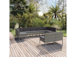 Conjunto de jardín DKD Home Decor de 9 piezas con cojines de mimbre gris