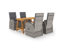 Juego de comedor de jardín de 5 piezas gris Dkd Home Decor