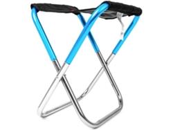 Silla plegable de acero, poliéster y calzado, portátil y ligera para acampar | Sin marca
