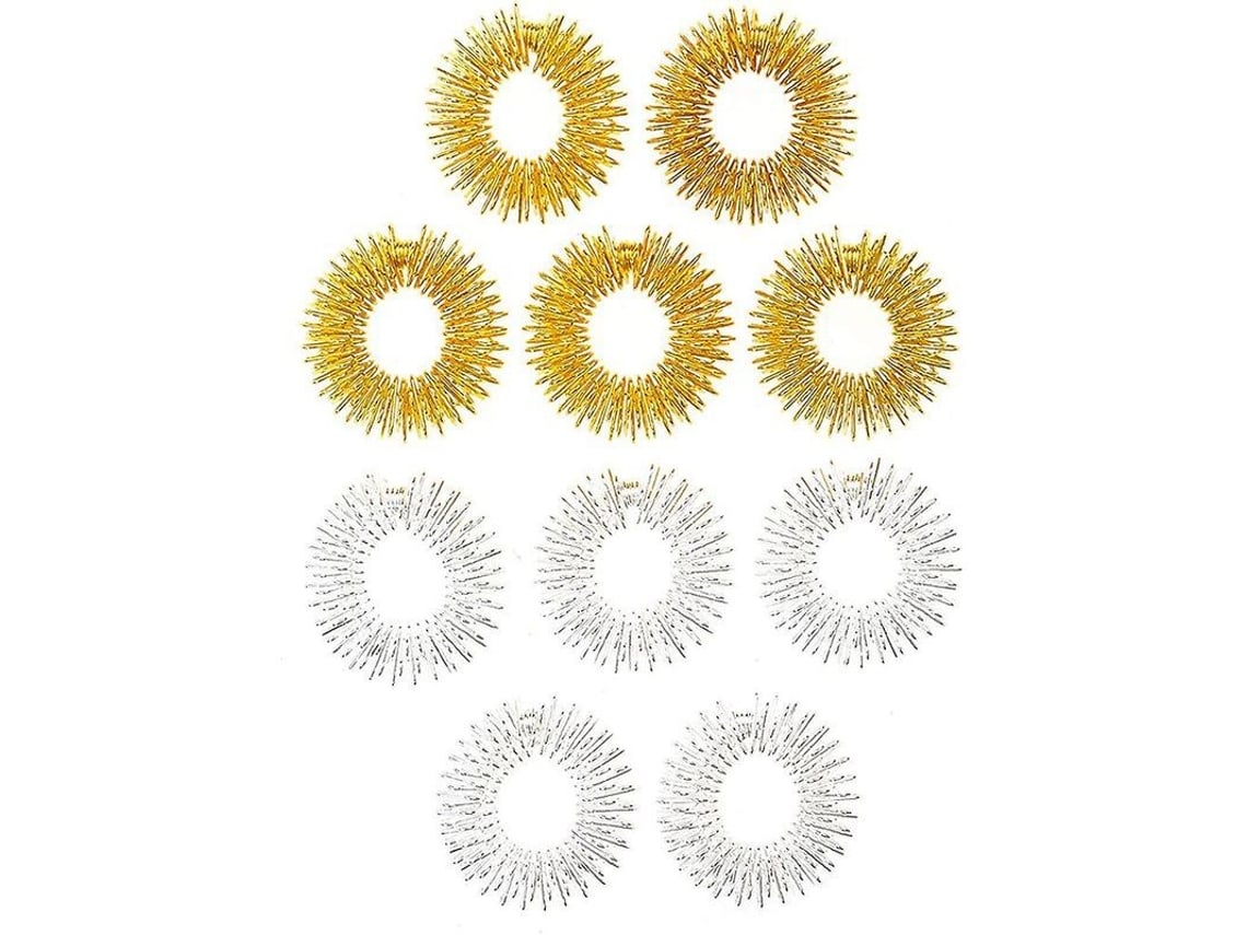 10 Anillos De Masaje Para Dedos Con Puentes Para Relajación Y Alivio Del Estrés Para Niños Y Adultos.