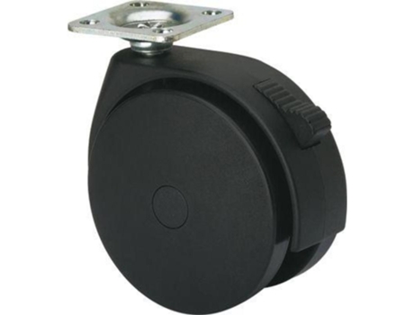 Rueda giratora placa freno 10dkgf120 poliamix negro ALEX