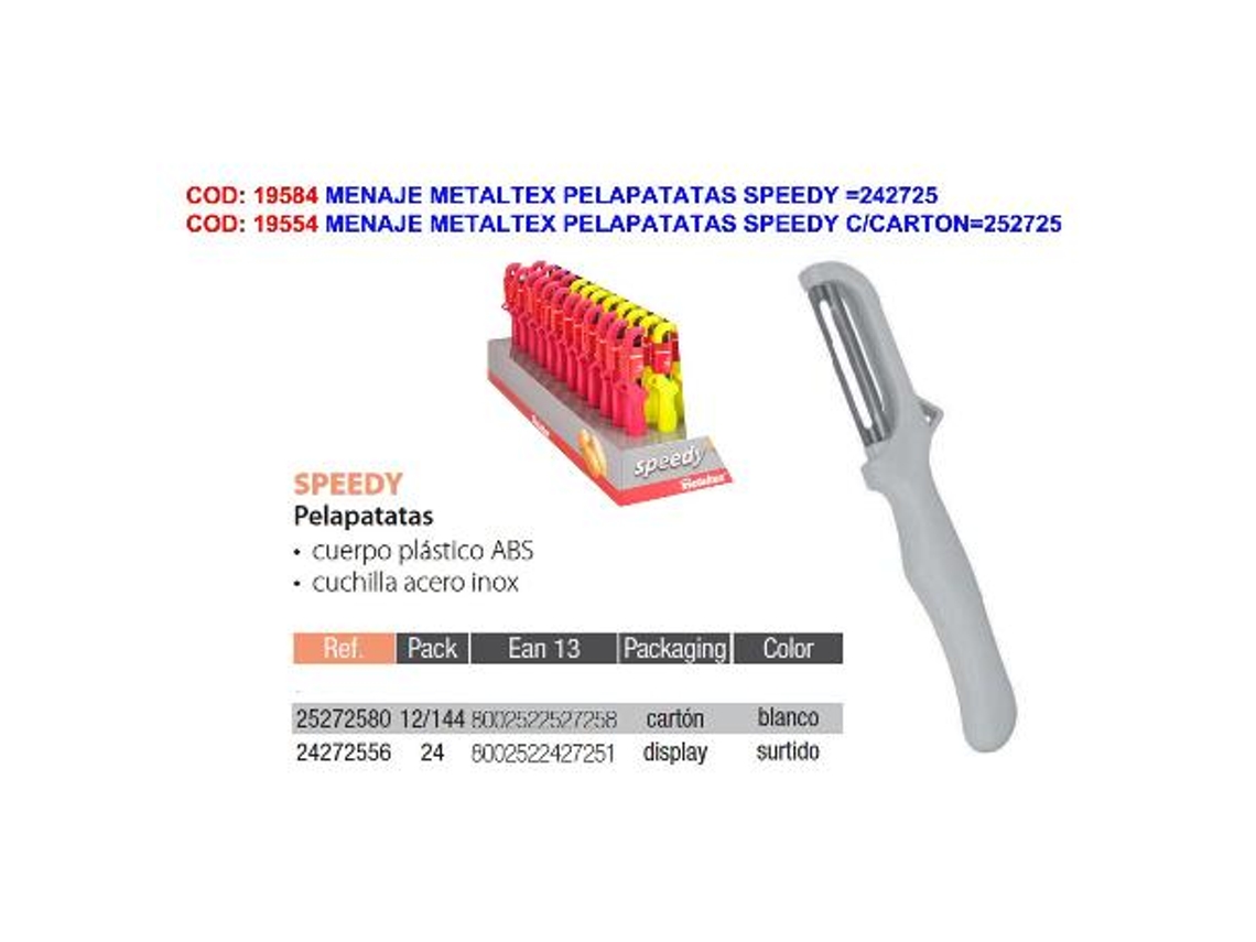 Menaje metaltex pelapatatas speedy  242725