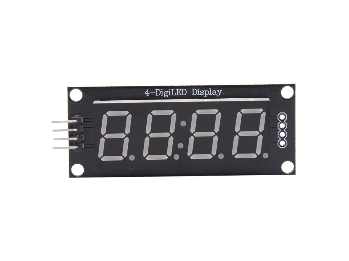 Módulo De Pantalla Led De 7 Segmentos Y 4 Dígitos Para Arduino Con Librería Tm1637.h - Verde