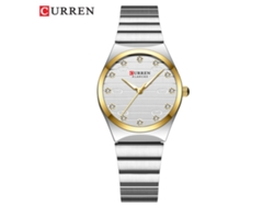 Relógio Feminino À Prova D'água (ouro Branco) Com Mostrador Pequeno E Pulseira De Malha - Relógio Feminino Moderno
