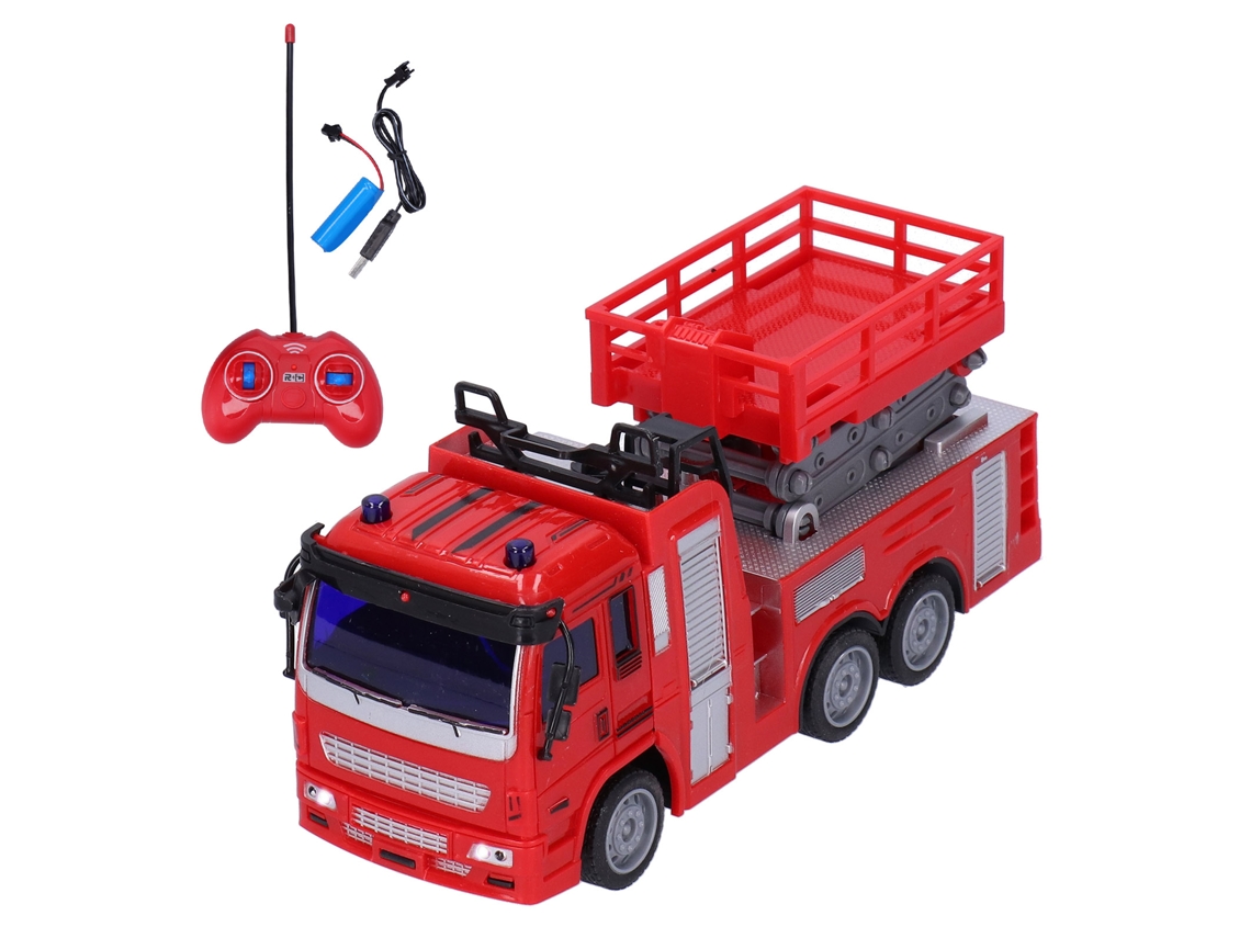 Modelo De Caminhão De Bombeiros Com Controle Remoto Luz E Som Brinquedo Para Crianças 6+