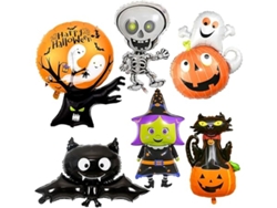 Decoración De Halloween: Globos Extragrandes De Papel Metalizado, Inflables Con Helio O Aire, Juego De 6 Unidades, Ergonómicos, Para Uso Dia