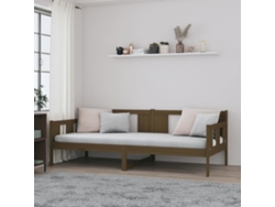 Sofá Cama De Madera Maciza De Pino Marrón Miel 90x190 Cm