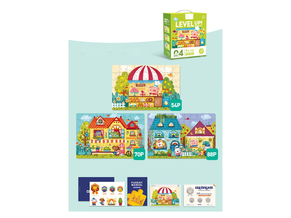 Ats-puzzles De Rompecabezas Para Niños Juguetes Educatsivos De Entrenamiento De Pensamiento Lógico Y Habilidad Práctica Fase 4 Md3105