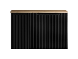 Mueble de baño bajo lavabo Newport con 3 puertas 90x60x40 cm - Negro/Efecto roble [EN.CASA]