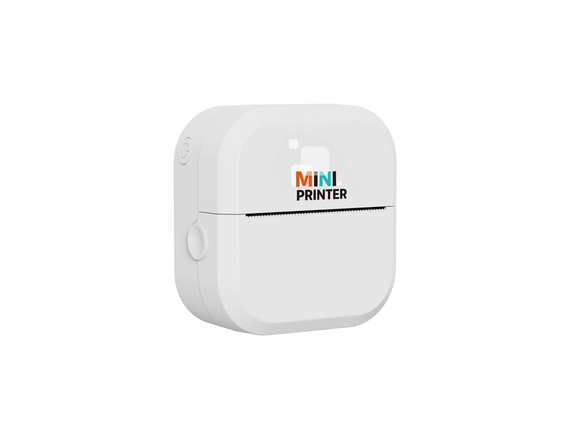 Mini impresora portátil Bluetooth Sfushos para errores escolares (blanca, 10 rollos de papel de 10 años)