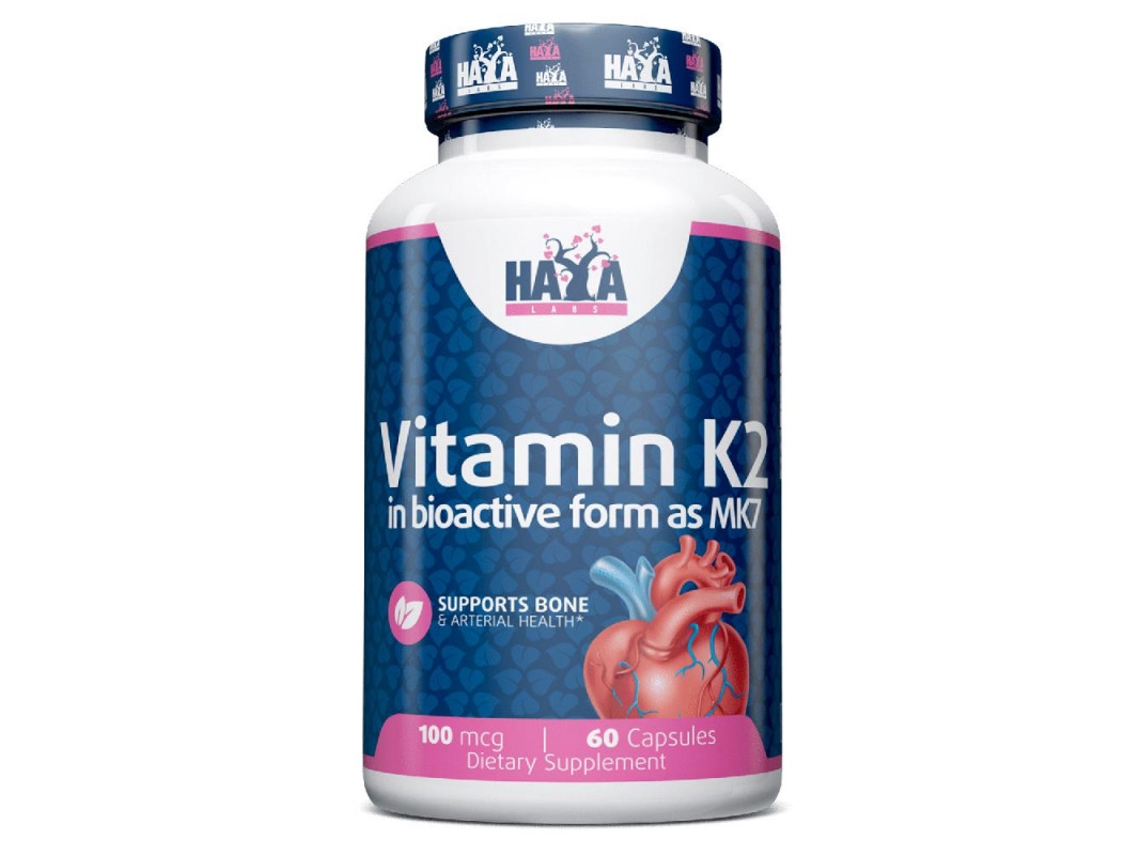 Vitamina K2 Mk7 100 mcg 60 cápsulas Haya Labs