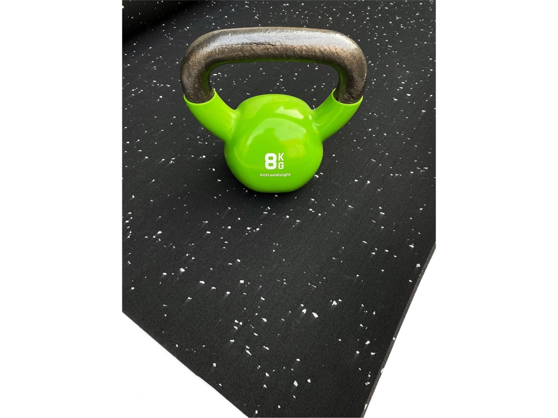 Tapete de Ejercicio Moteado Blanco -  Fitness especial para Ginásios | SPORT PREMIUM | Base Negra 6mm de altura 1'25m (Ancho) x 7m (Largo)