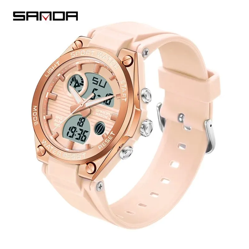 Reloj Deportivo Cronógrafo De Cuarzo Para Mujer (rosa), Resistente Al Agua Hasta 50 M.