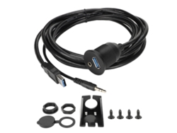 Cable De Montaje Empotrado Para Coche De 2 M Con Usb 3.0, Aux Y Conector De 3,5 Mm Con Indicadores Led Para Coche, Barco Y Motocicleta.