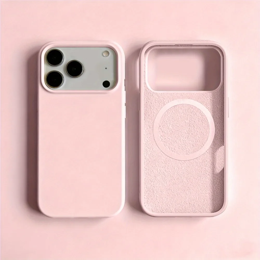 (iphone 15 Pro Rosa) Funda Magnética De Silicona Líquida Para Iphone, Compatible Con Fijación Magnética.
