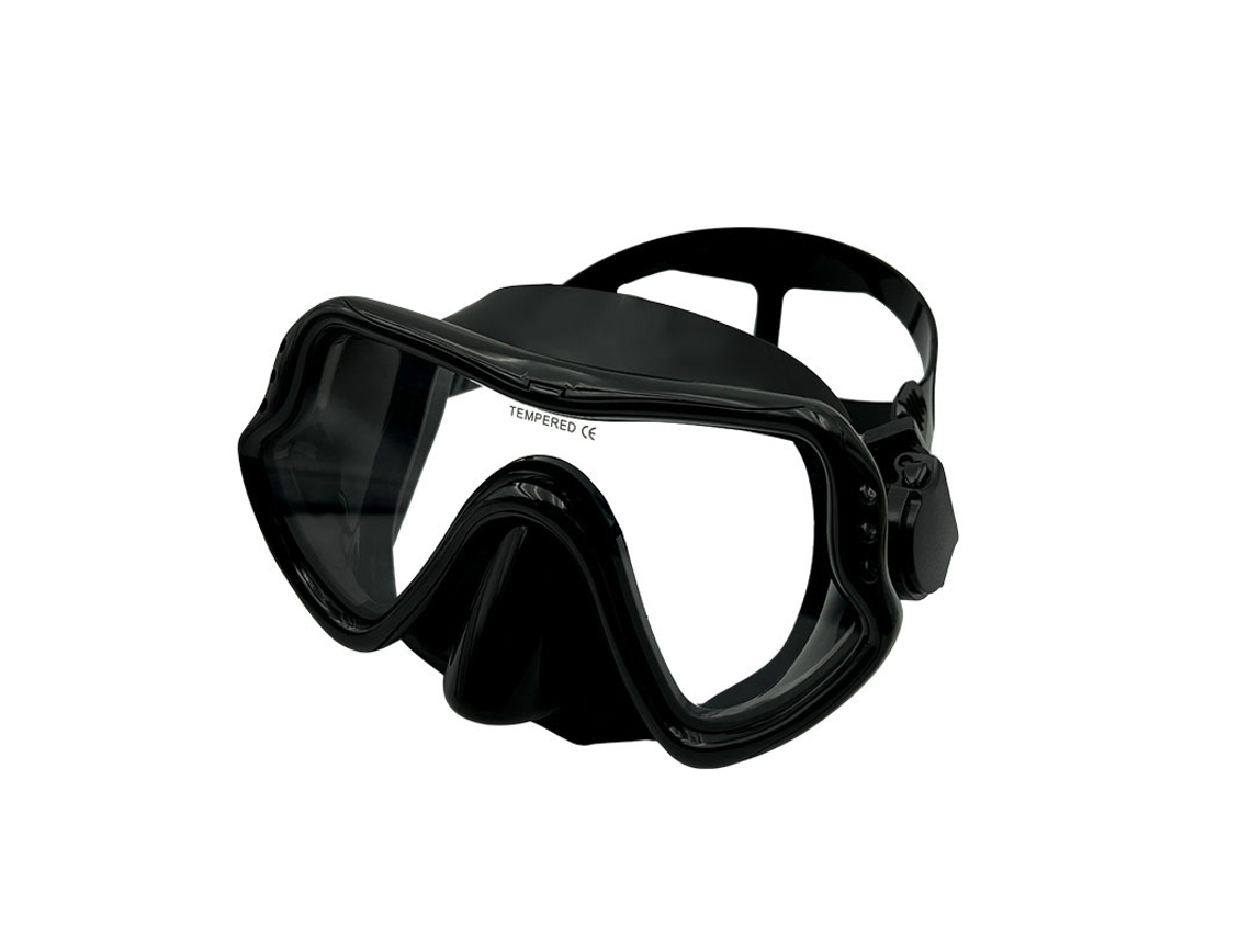 Máscara de buceo impermeable antivaho, equipo de snorkel profesional, color negro