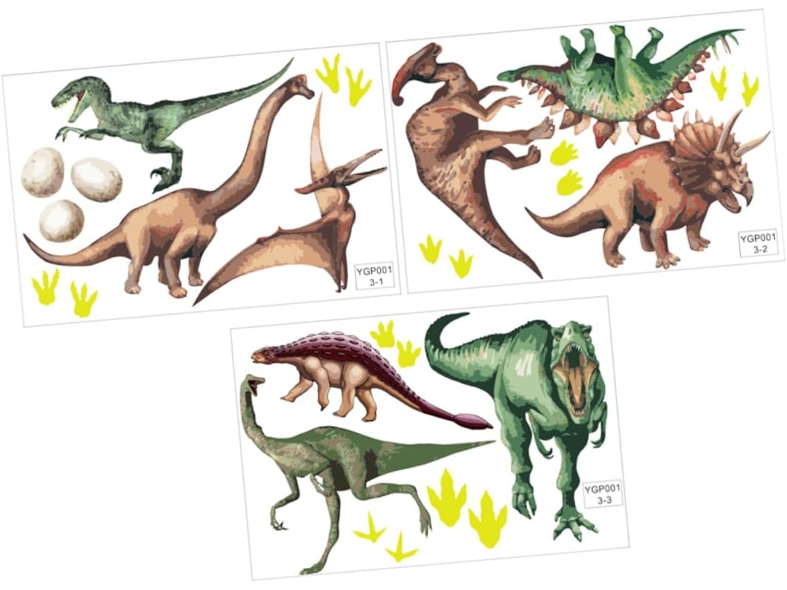 Pegatina luminosa de dinosaurio CHABERLU, removible, para dormitorio.