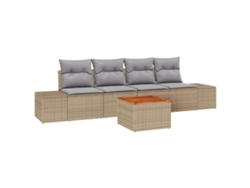 Maison Exclusive - Conjunto De Sofás De Jardín 5 Pcs Beige Ratán Sintético