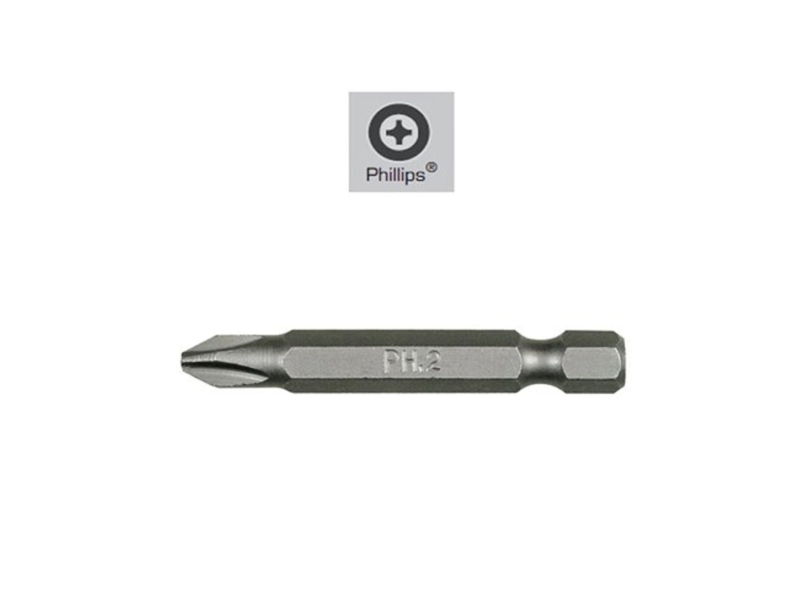 Destorpuntas Largos Phillips Nº 1 (2 Piezas) Acero S2 Al Cromo Vanadio
