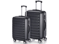 Conjunto de Maletas ITACA Rígidas Negro (55x38x20 cm/65x42x26+4 cm - 35 L/70 L)