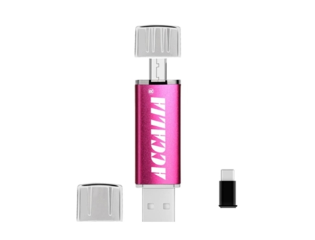 Pen USB SLOWMOOSE 3 Em 1 Tipo C Flash Stick (Rosa - USB 2.0 - 128 GB)