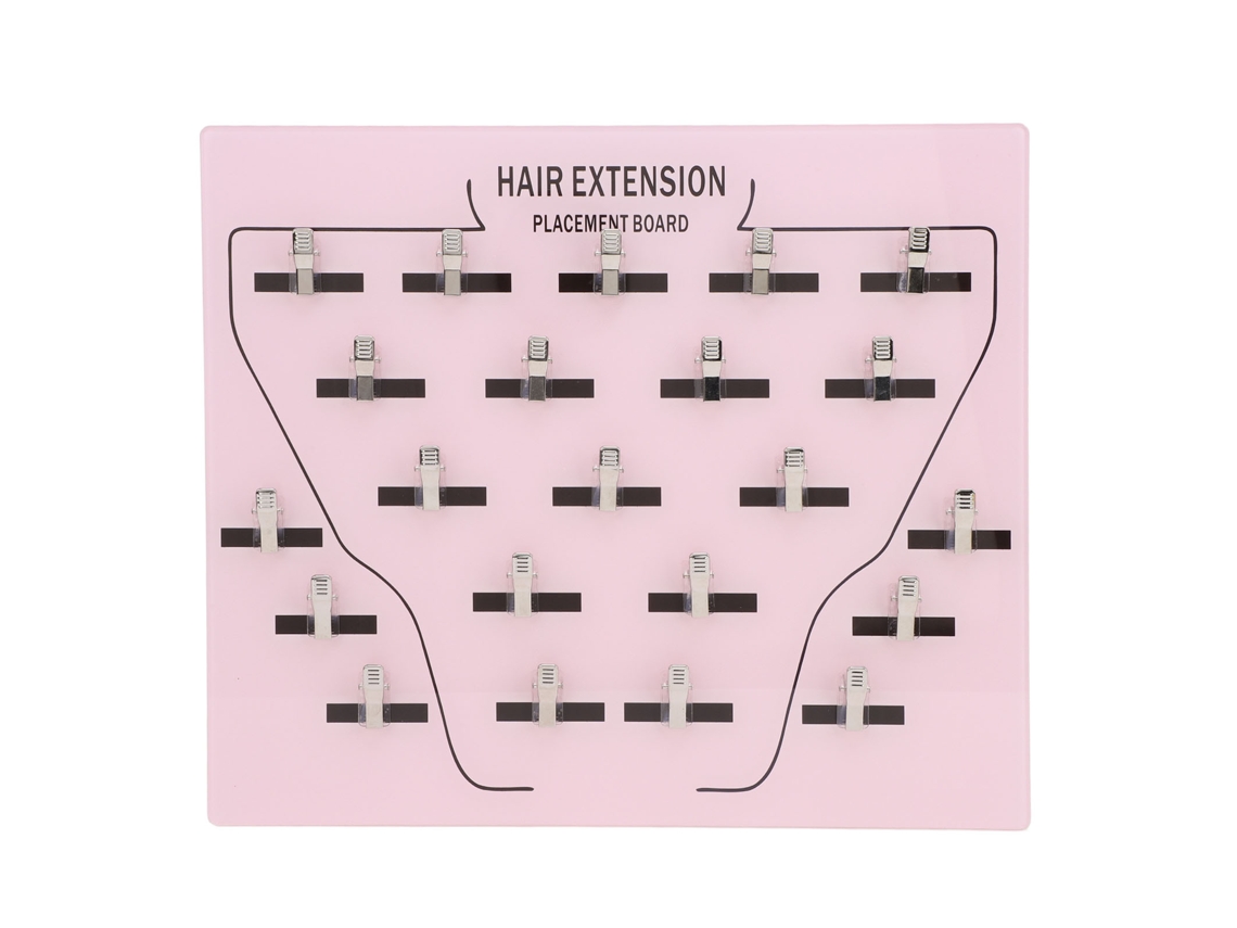 Plato Expositor Rosa Claro Para Extensiones De Peluca Con 22 Clips De Acero Inoxidable.