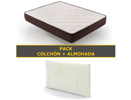 Pack Colchón y Almohada Viscoelastica DESCANSIN Alta Firmeza y Efecto Nube (135 x 200 cm)