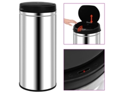 Contenedor de Basura con Sensor Automático de Acero Inoxidable 80 L