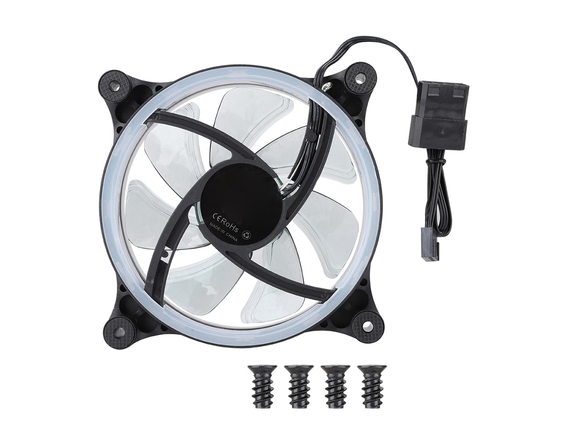 Rs-15 Mini 120mm Led Dual Halo Eclipse Ventilador De Enfriamiento Silencioso Para Ordenador