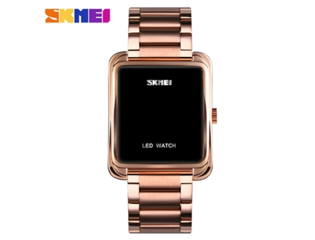 Relojes digitales con pantalla LED para hombre Relojes de pulsera impermeables de acero inoxidable-oro rosa LUUCOZK