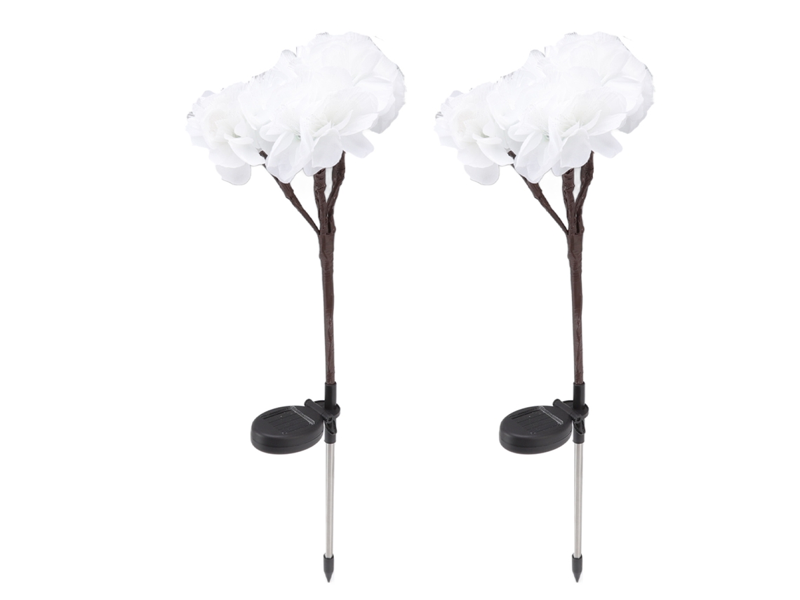 2026-2pcs Luces Solares Impermeables De Camelia Para Jardín, Luces De Hadas Decorativas Blancas Al Aire Libre