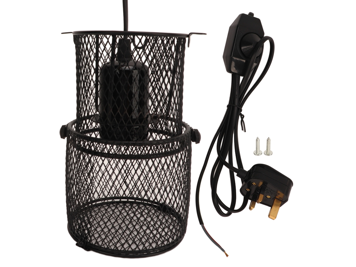Protector Retráctil Para Lámpara Calefactora De Reptiles Con Base De Cerámica, Casquillo E27, Enchufe Británico, 220-240 V.