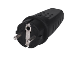 Gsc 102015000 | Clavija Bipolar Impermeable De Goma 4.8mm Negro