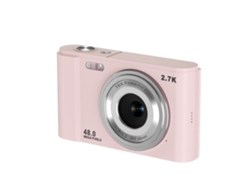 Cámara digital HD para grabar videos en casa Full HD 2.7k 48mp 16x Rosa claro Tarjeta no incluida Gusshious