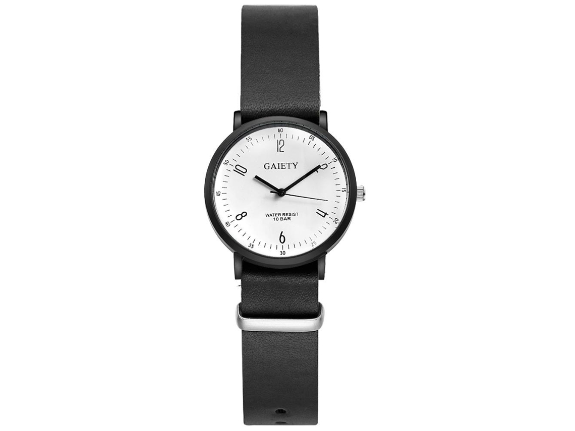 Reloj De Pulsera De Cuarzo Para Hombre Con Correa De Cuero Sintético, Estilo Casual (verde)