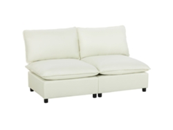 Sofá modular VISTA, de 2 plazas, 146 cm, sin brazos, con asiento ancho, cojines gruesos, color crema.