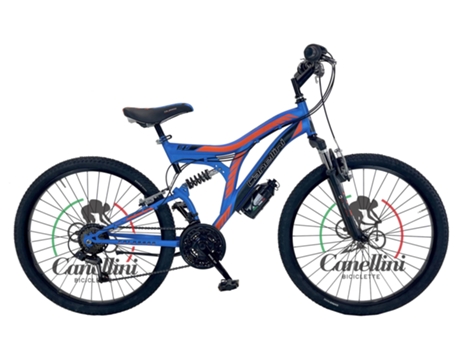 Bicicleta infantil suspensión total COLORADO 26 - 18 velocidades (Azul/naranja) BICICLETTE CANELLINI