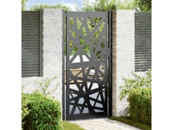 Puerta de jardín de 105 x 205 cm, color negro, con luz, de acero WSD699182 Lovely House