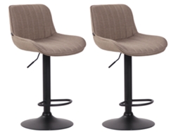 Juego de 2 taburetes de bar en tejido CLP Lentini gris/negro
